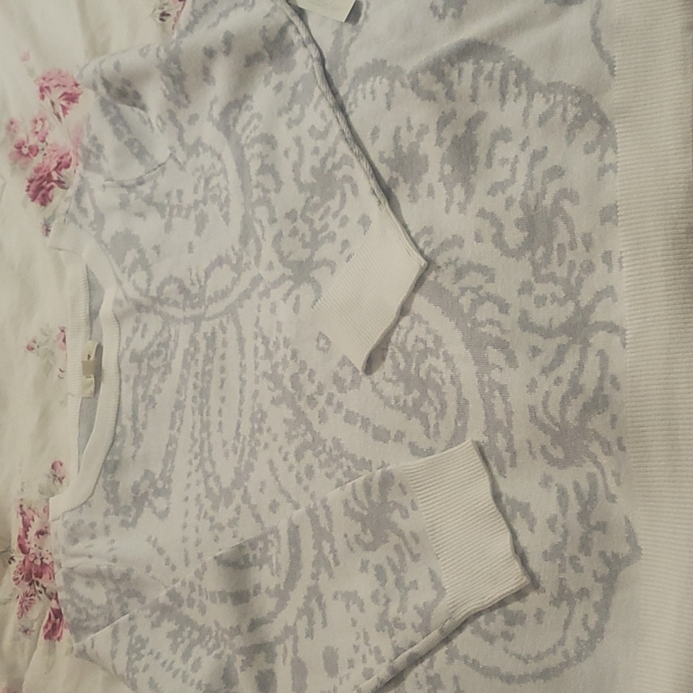 Gray/white super soft sweater